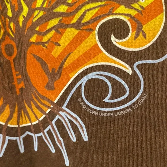 Vintage Korn Babydoll Tee Brown Graphic Tree with Key - Picture 4 of 5